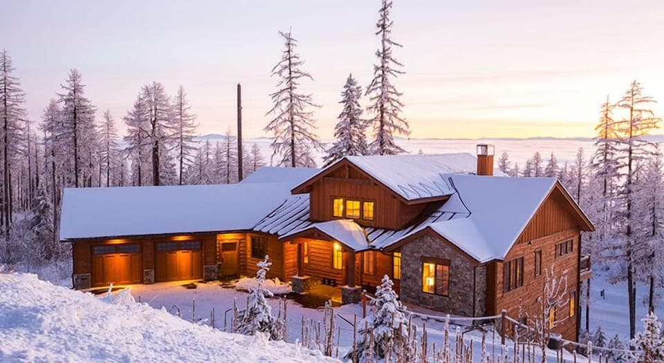 Entrance of home in winter.