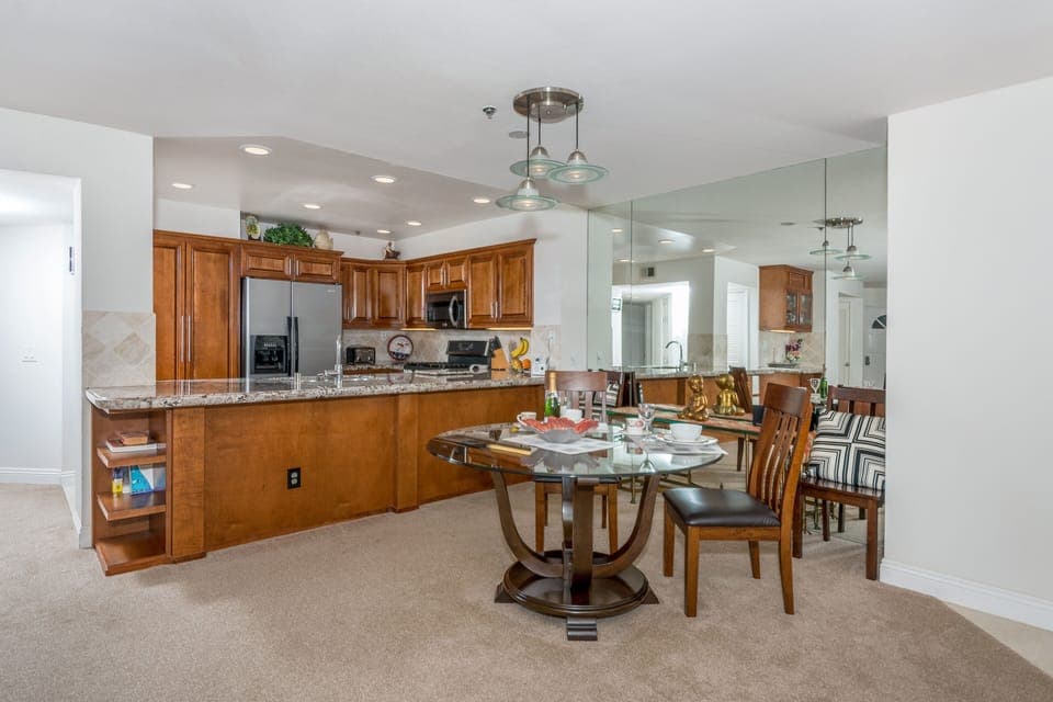 kitchen and dining area