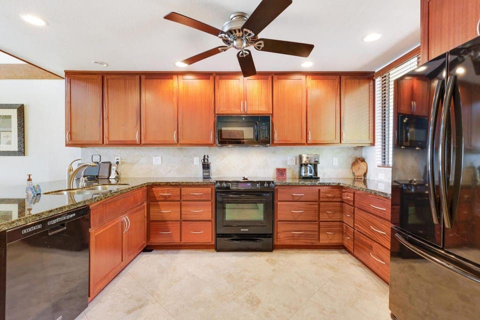 Kitchen inside our Kona Hawai'i Villa Rental