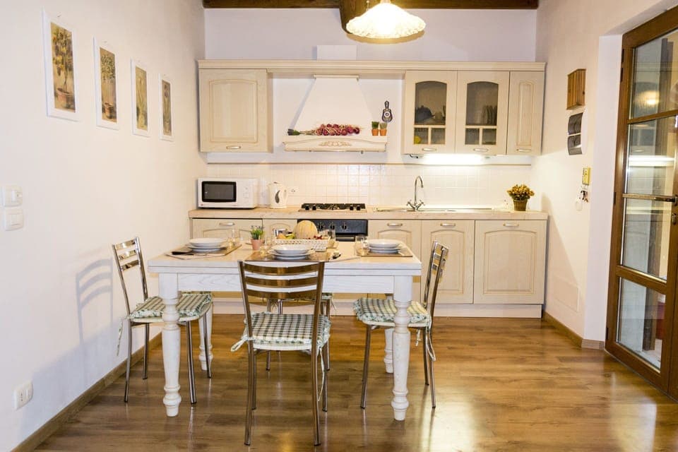 Dining room and kitchen