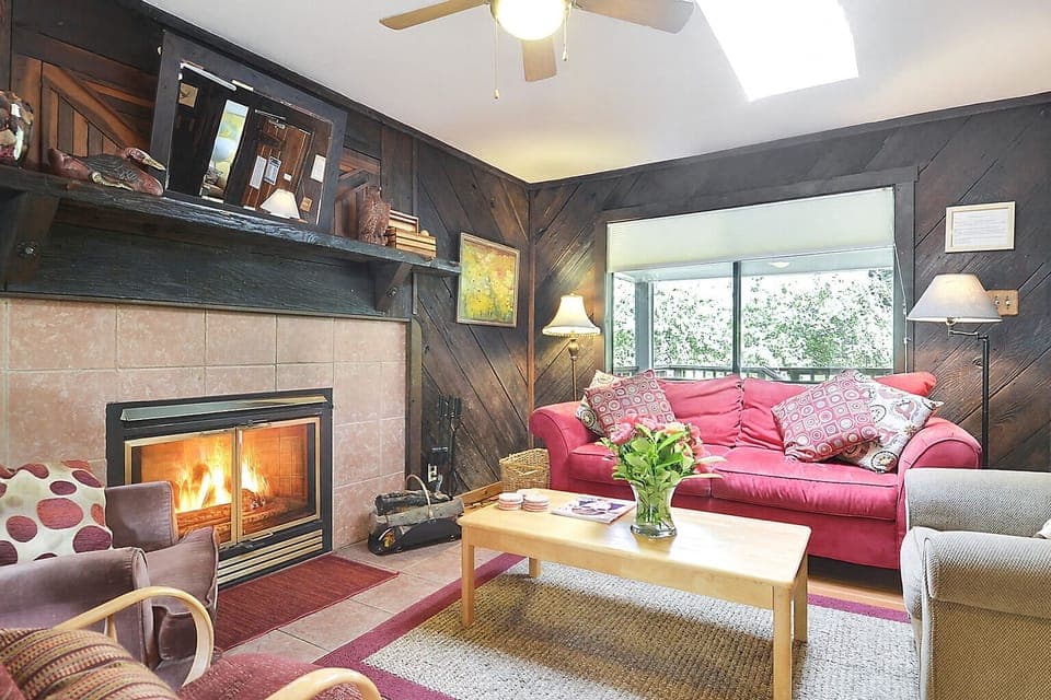 Cozy up in the living room - wood burning fireplace.