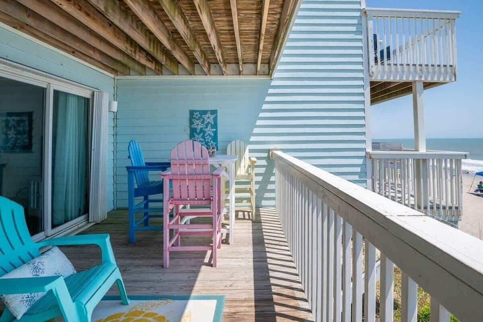 Oceanfront Balcony with NEW Polywood Furniture