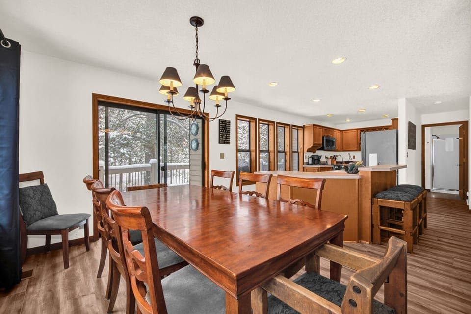 The dining area with extra seats.  A card table is available for extra seating.