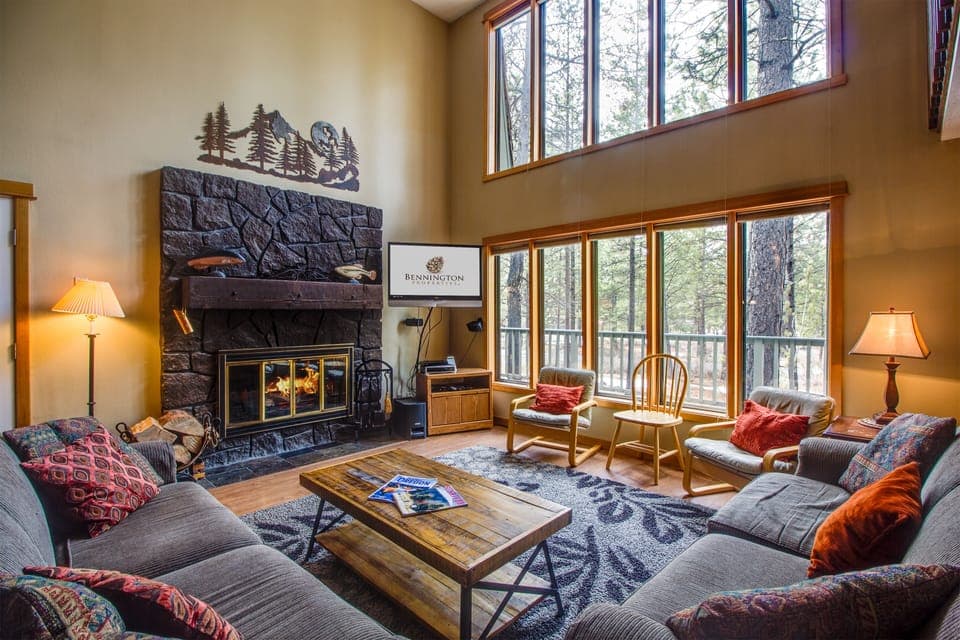 Living Room w/ Wood Fireplace