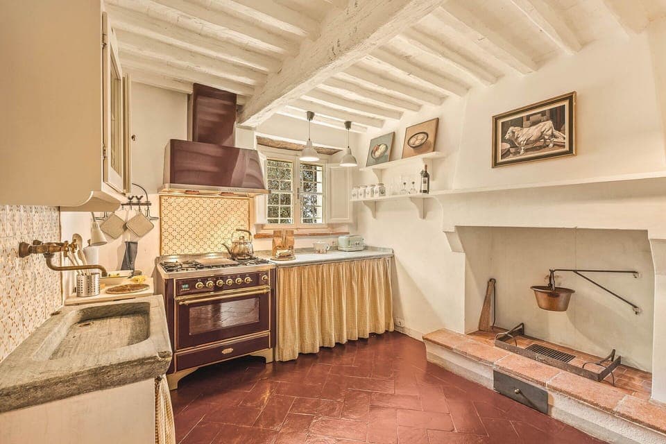 Wood, Flooring, Interior Design, Kitchen, Home, Floor, Kitchen Stove, Cabinetry, Stove, Room