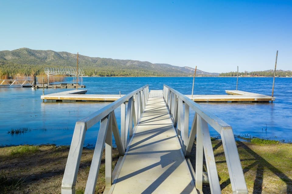 Enjoy your day and a nice view of the lake, mountains at the lake dock, where you can launch your boat.