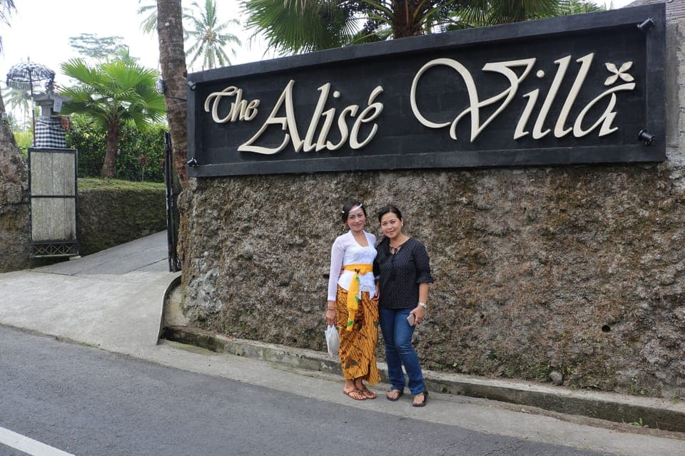 Entrance gate of Alise villa with logo sign