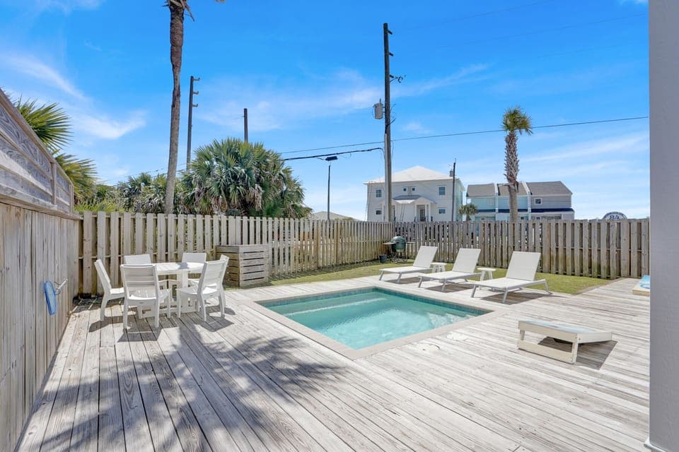 Relax by the pool or grill out and take advantage of the outside dining