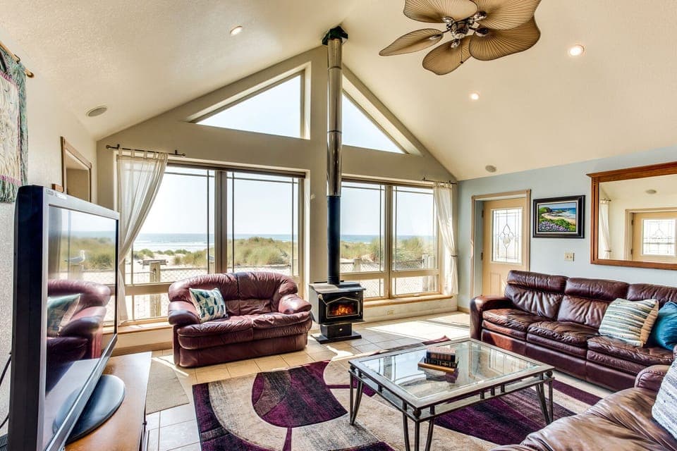 Enjoy watching the waves roll in from the comfort of the great room.