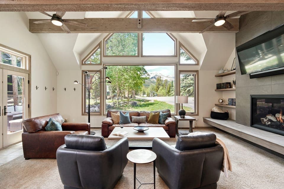 Main Living Room with majestic views of Peak 8 at Breckenridge that will make you fall in love with the mountains.