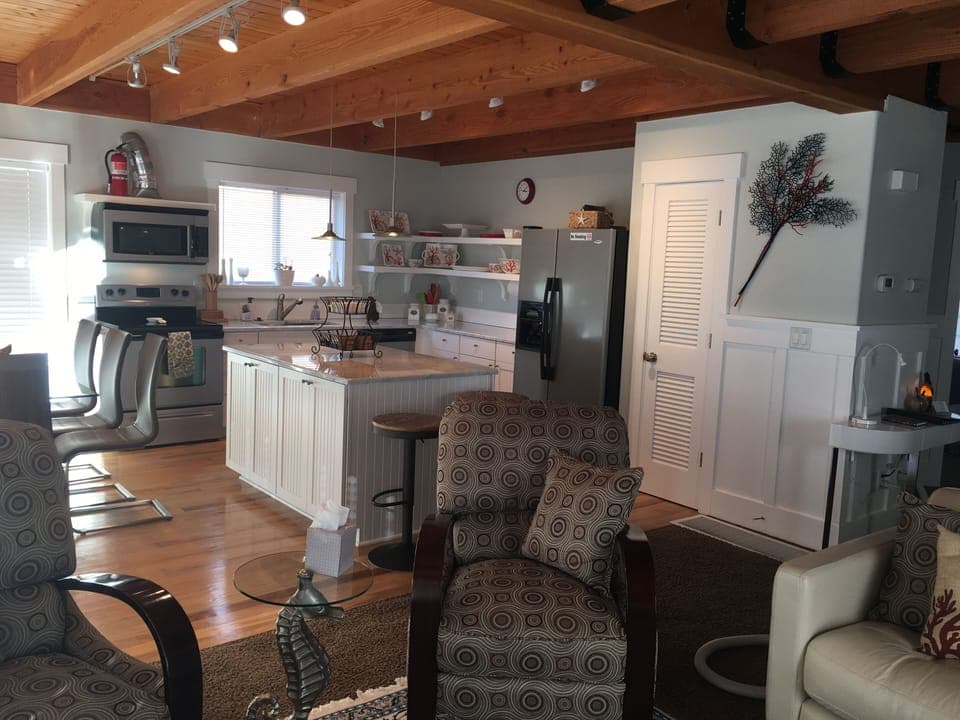 A fully equipped kitchen