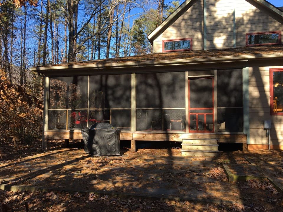 Slate patio and grilling area