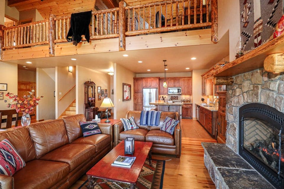 Living area with gas fireplace