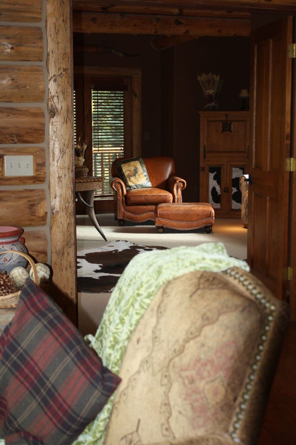 Den from living room with TV