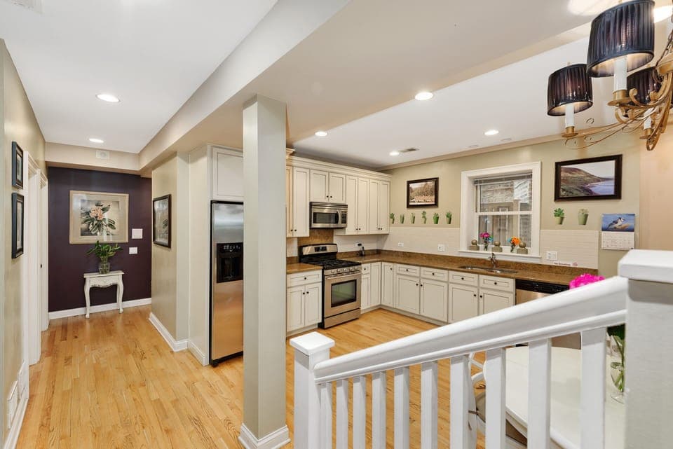 View from the front entrance landing. The open floor plan is great for families