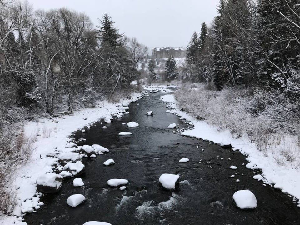 The Beautiful Eagle River Runs Right Behind our Property. Winter Wonderland!