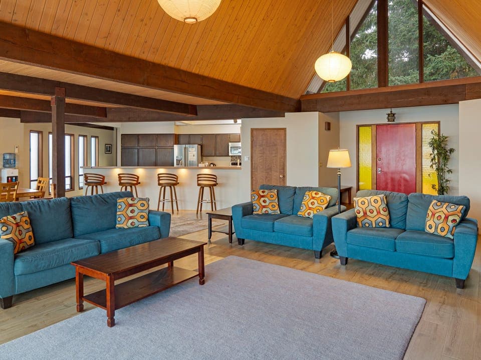 Enjoy the water view from the living room.