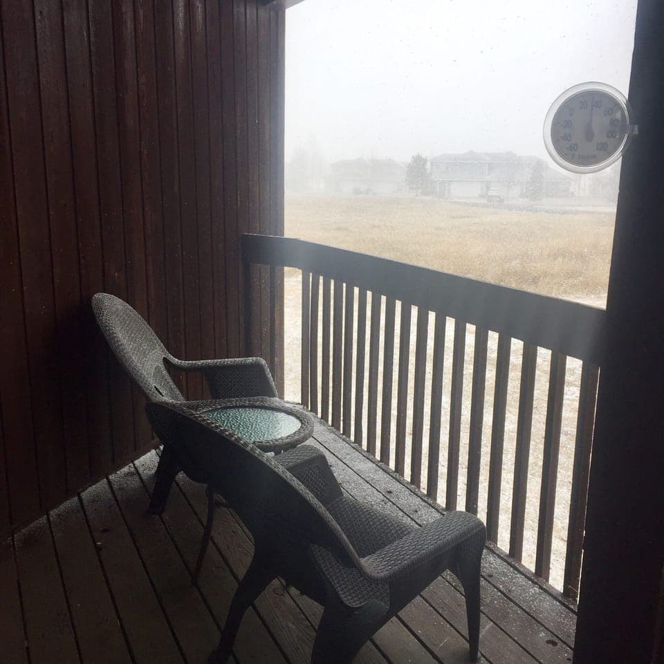 Outside seating to enjoy the views. 