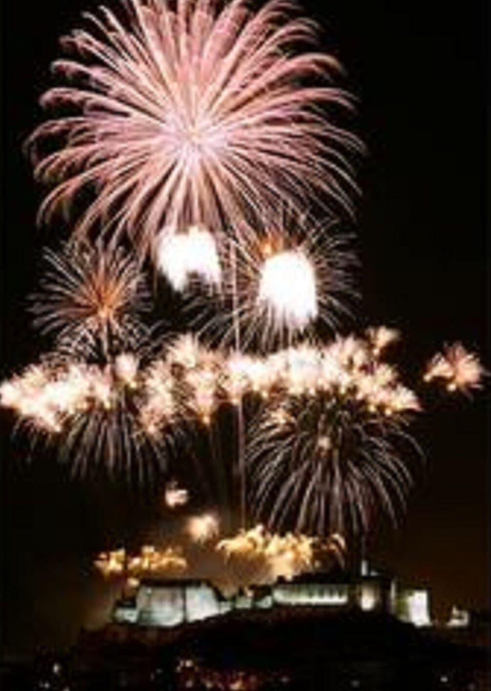 Fireworks over Edinburgh Castle.