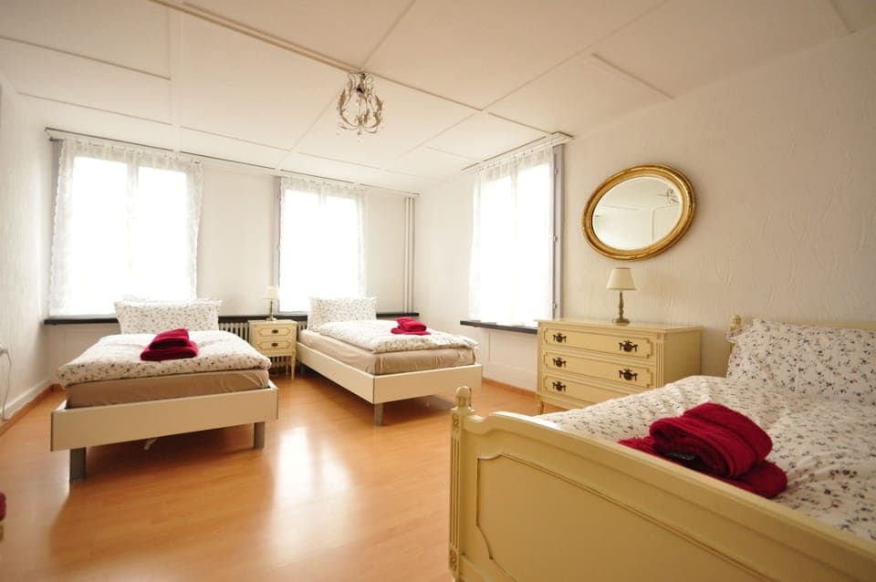 Bedroom 4.  Access via the double bedroom.  Very stylish.  Triple beds.