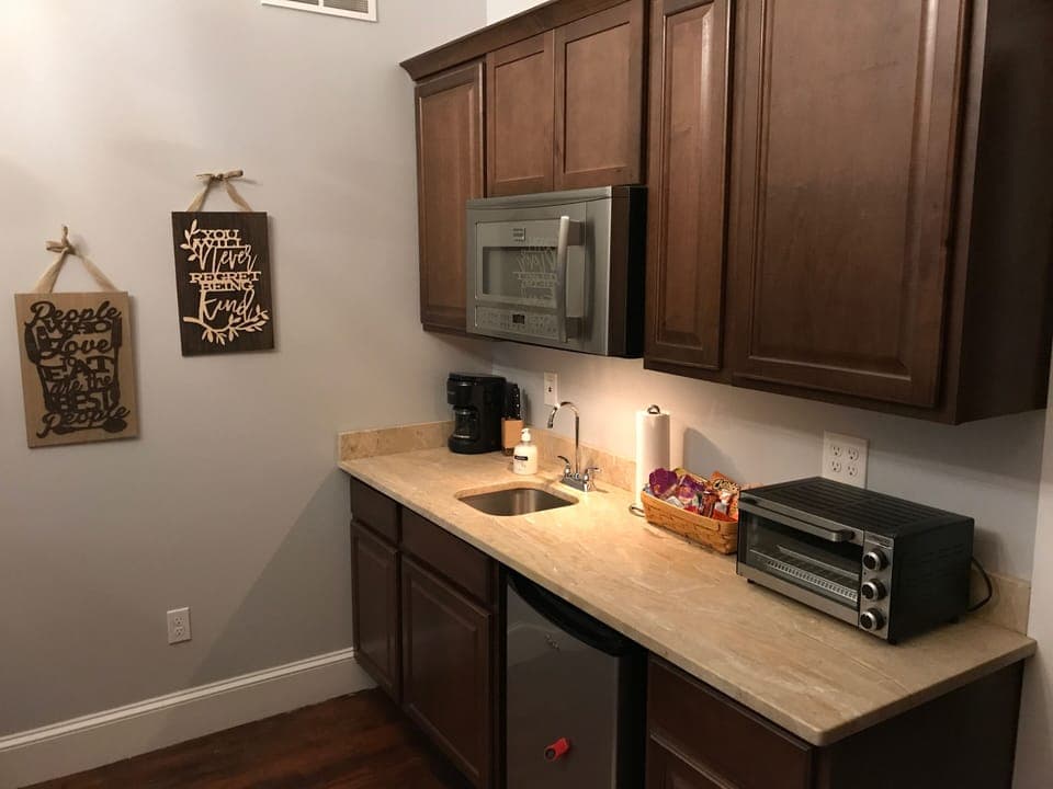 You will love the handy kitchenette! 