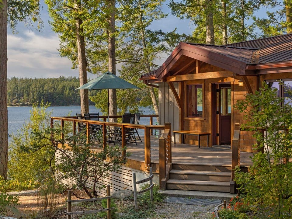 Relax and enjoy a beautiful sunset overlooking Westcott Bay while at Oyster Beach House.