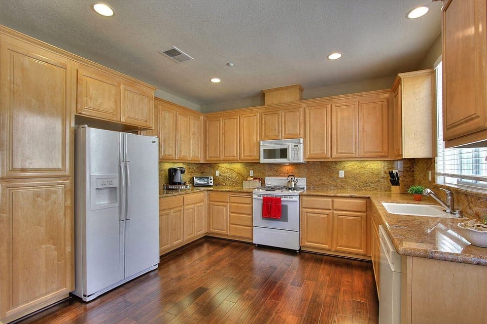 Kitchen is equipped with Keurig Coffee make and black&decker toaster 
