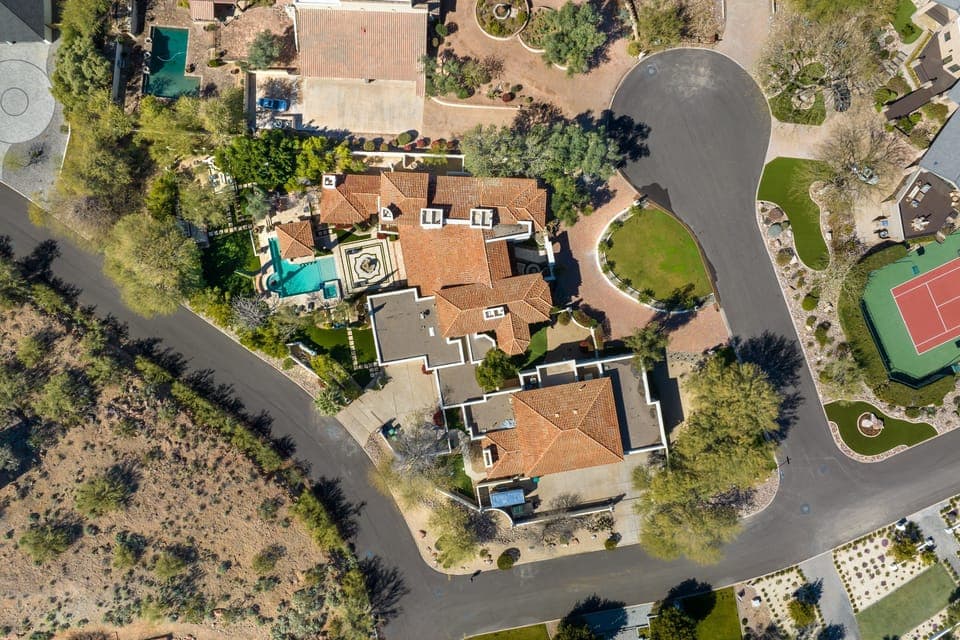 Highlighting its design and features from a captivating perspective, this view offers a comprehensive look at the property.