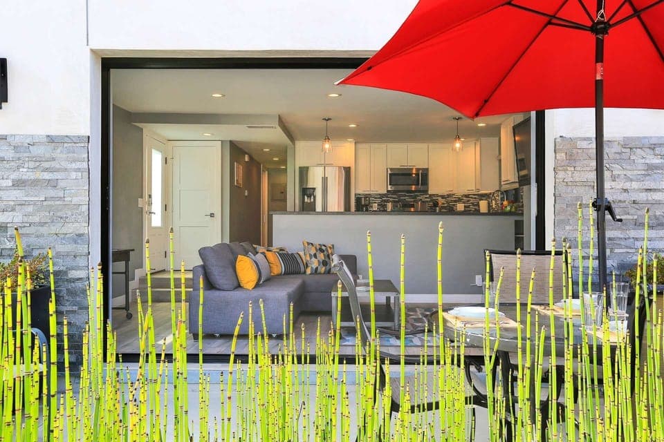 When the patio doors are open, the kitchen, living room, and patio area become one memorable meeting place for everyone!