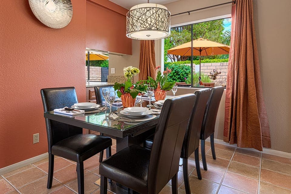 Dining room with seating for six
