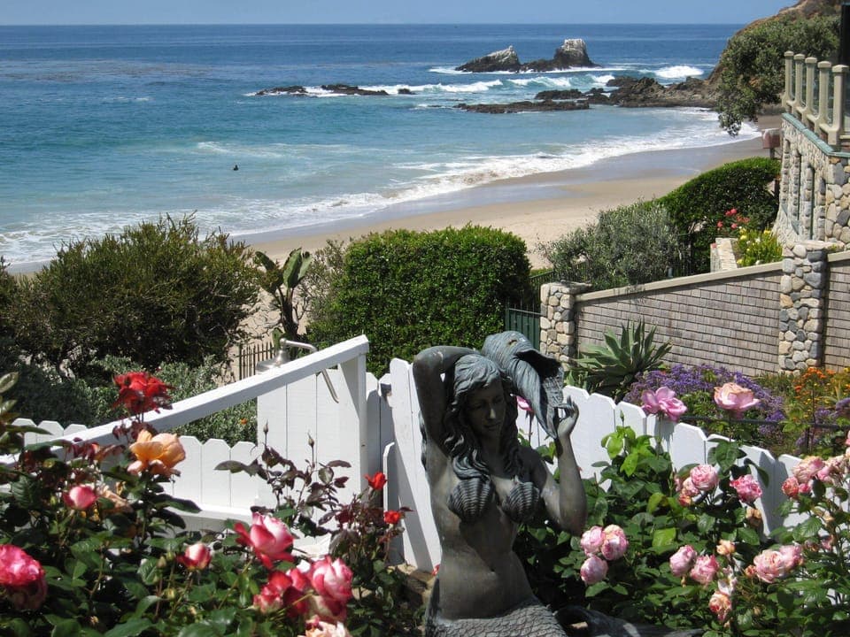 View from bottom of the backyard. This is the private entrance to the beach.