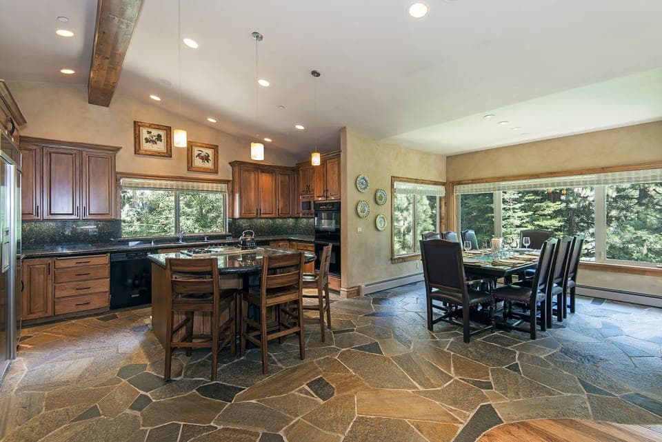 Custom stone flooring, cabinetry, woodwork & high end finishes throughout.  