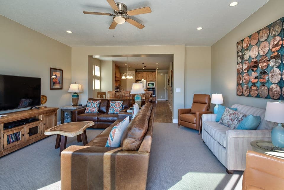 Living Room View - The Living Room is conveniently located adjacent to the Kitchen and Dining Table and is a great place for entertaining guests during downtime.