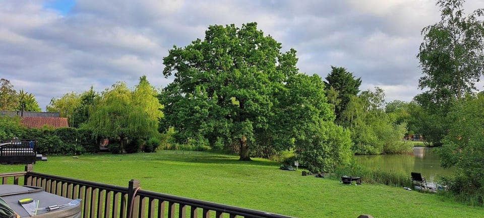 View from lodge overlooking private Duck Lake