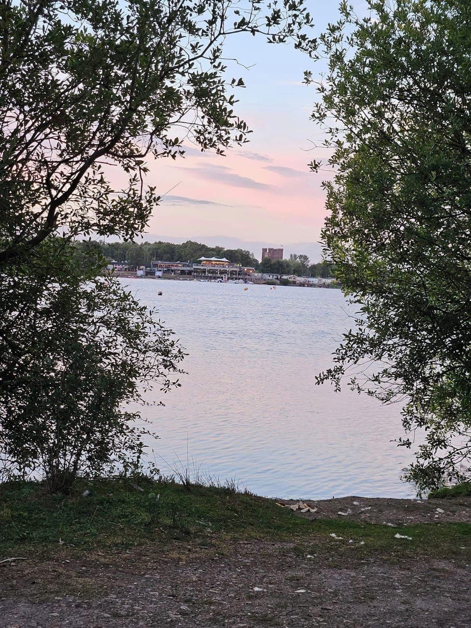 View over jet ski lake towards main central area
