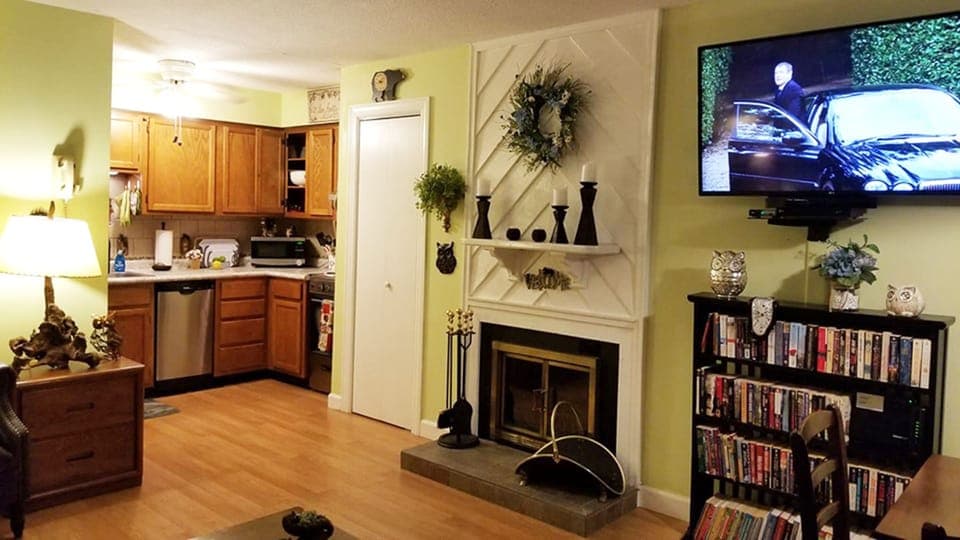 Closet has oversized games, binoculars, first-aid kit, fire-extinguisher & DVDs.