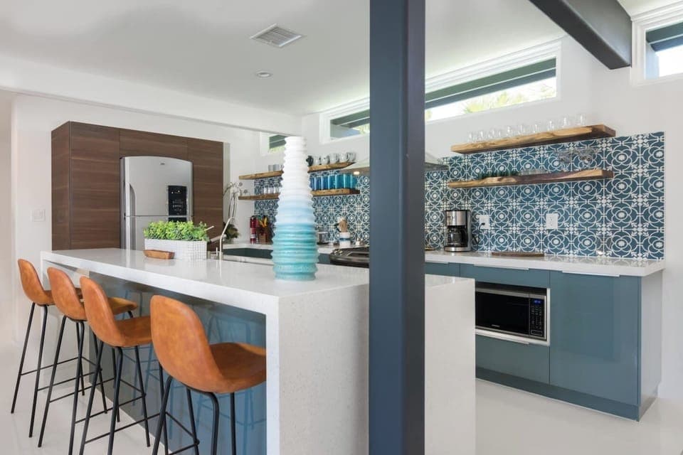 Kitchen with bar seating