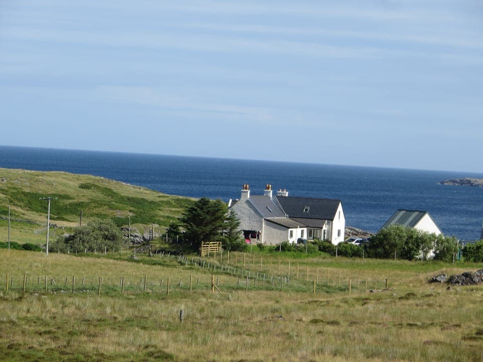 The view to the house from the waterfall looking North
