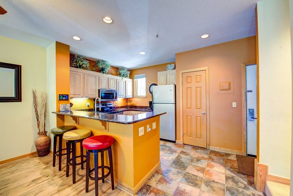 Colorful bar stools for enjoying your breakfast or an afternoon snack!