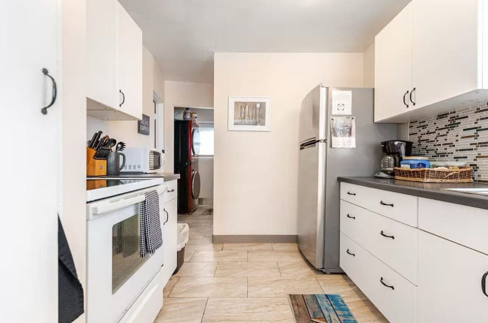 You'll love cooking in this easy clean kitchen.  Mornings are lovely for coffee