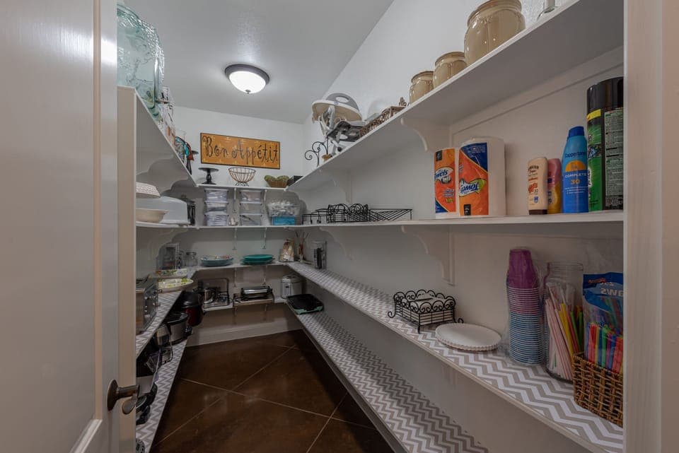 Huge walk in pantry with crock pot, rice cooker, griddle, toaster, panini maker