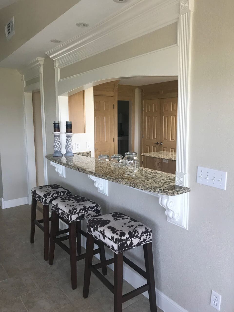 Looking into kitchen from family room