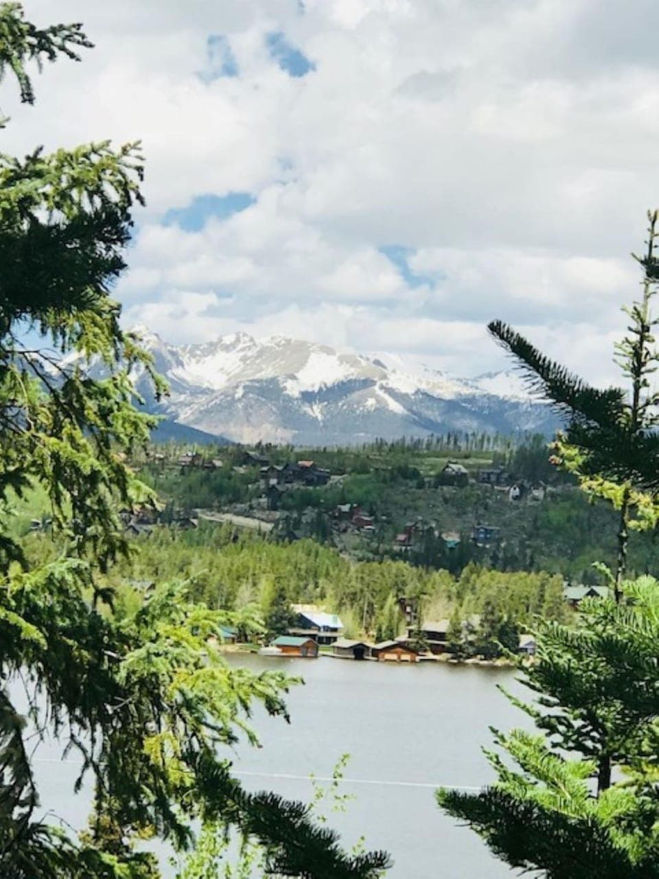 View of Grand Lake village from the south side of Grand Lake (East end trail)