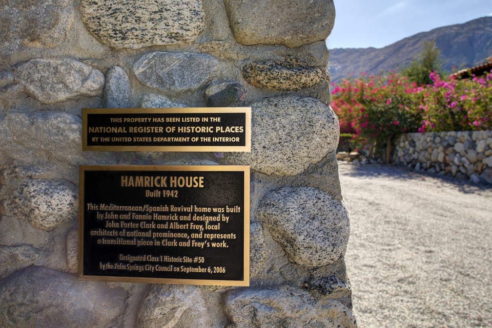 Listed on the National Register of Historic Places & Palm Springs Historic site.