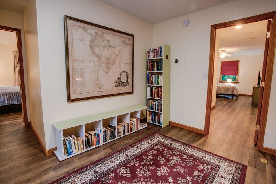 Upper loft view of guest bedrooms