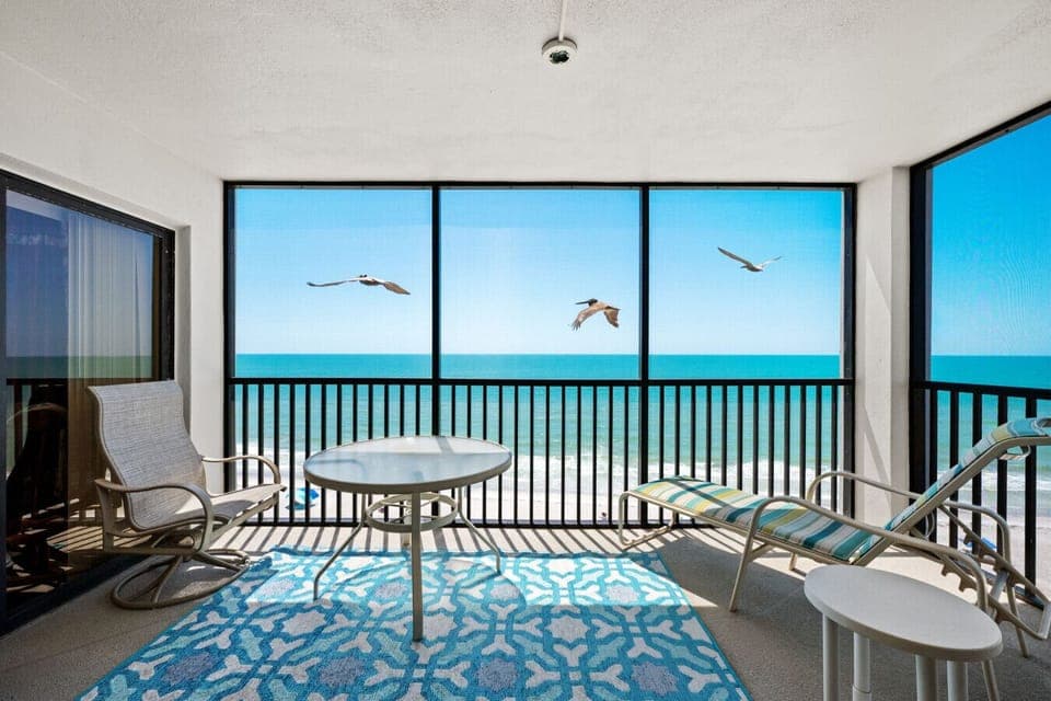 Private balcony with seating area