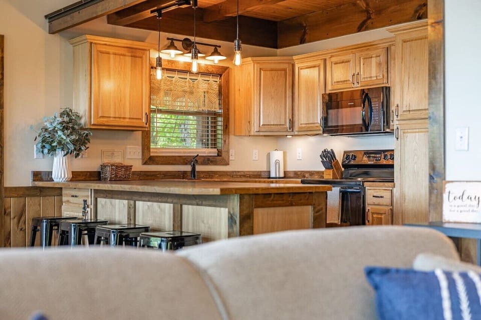 Looking into the kitchen from the living room
