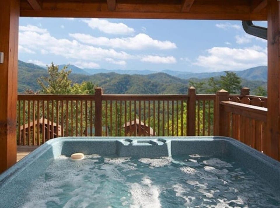 After hiking in the park -- nothing better than a few minutes in the hot tub !!