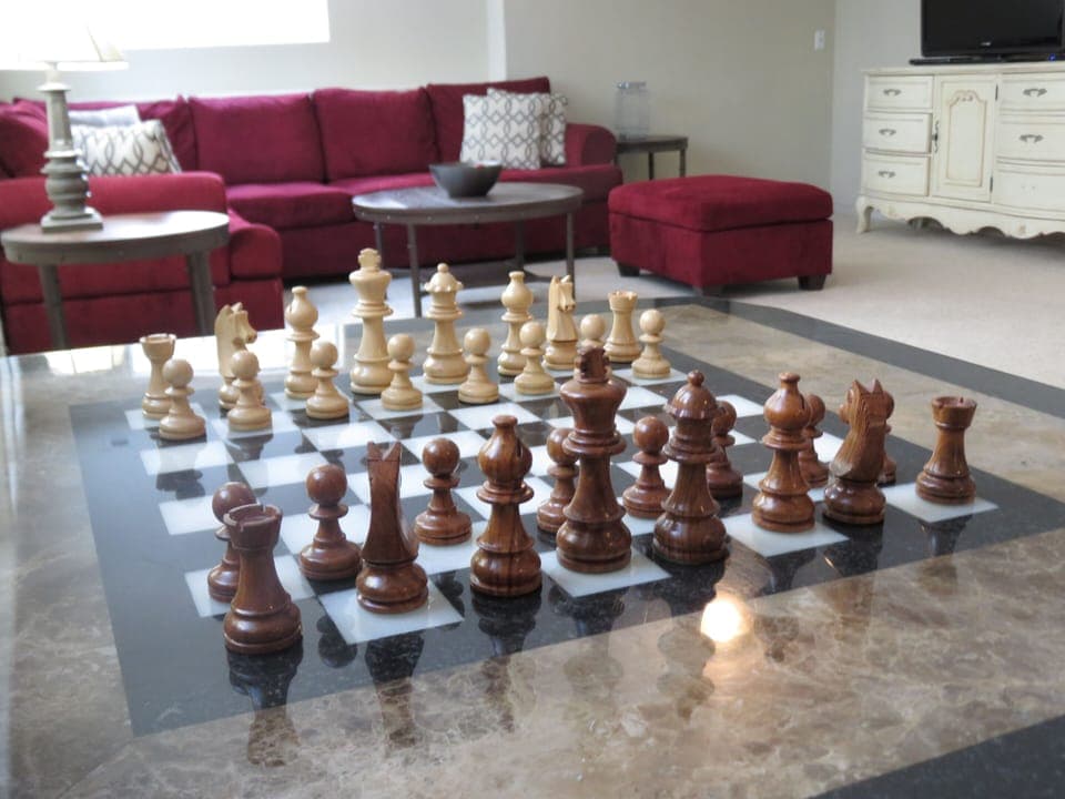 A Game of Chess perhaps? Marble Chess Table (Now located in Billard room)