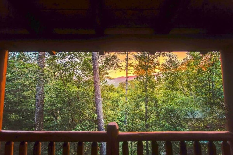 Gorgeous Sunset Over The Mountains Off The Back Deck!